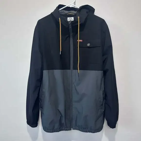 Voyager Men's Micro Ripstop Water Resistant Hooded Jacket Gray/Black, Sz XL - Picture 1 of 5